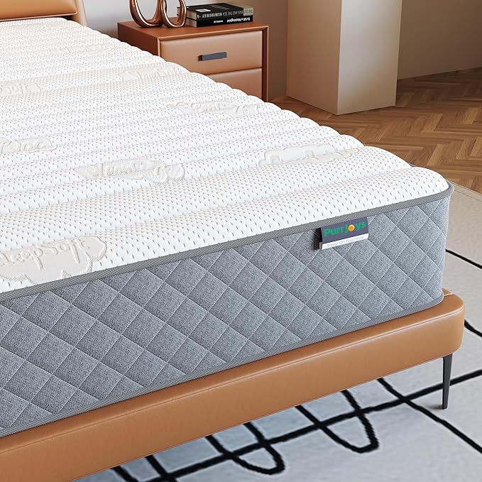 Firm Full Mattress,10 Inch Hybrid Full Mattress in a Box with Gel Memory Foam, Pocket Innerspring, Pressure Relief, Motion Isolation, Non-Fiberglass - Firm