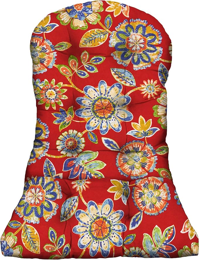 RSH DECOR: Tufted Adirondack Chair Cushion | 42.5” x 21” | All-Weather Spun Fabric | Water and Fade-Resistant | Outdoor Cushion for Patio Furniture | Daelyn Cherry