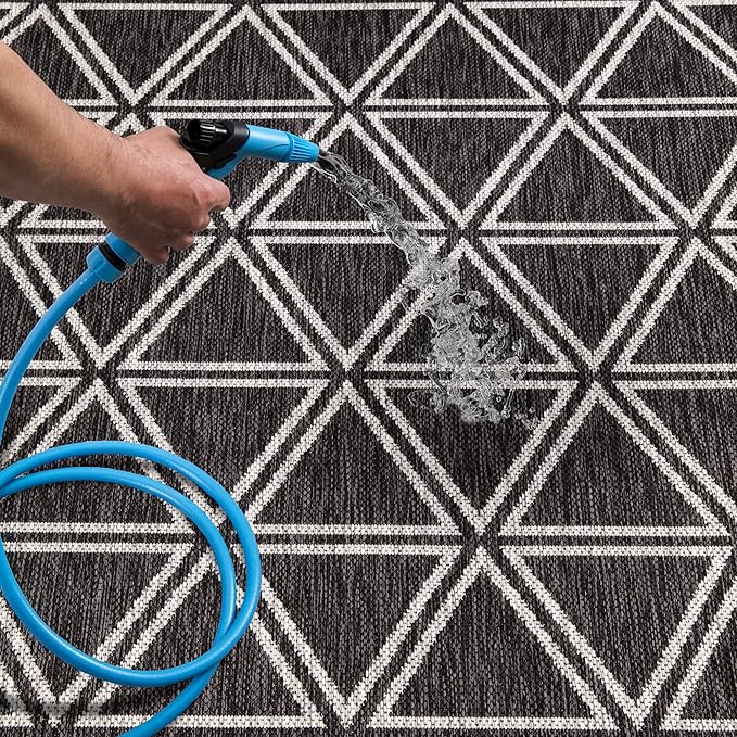 Keen Home Design Outdoor Rug - 5x8 Washable Indoor/Outdoor Rug for Patio, Balcony, Kitchen, Garden, Beach, Deck and Porch. Size: 5'3" x 7'7"