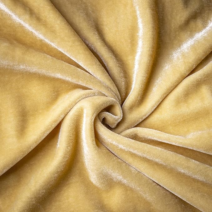 Velvet Throw Pillow Cover Soft Decorative Luxurious Solid Square Cushion Case for Sofa Couch Bedroom Farmhouse,Pack of 2, 18 x 18 Inches, Butter Yellow