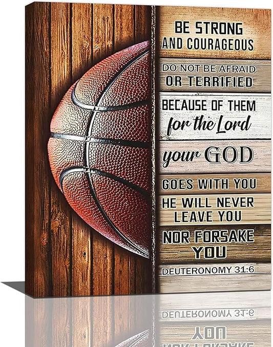 banonaty Basketball Wall Art Basketball Wall Decor Inspirational Quotes Pictures Canvas Prints Basketball Gifts For Coach Player Home Decorations For Boys Room Gym Livingroom Bedroom 16"x20"