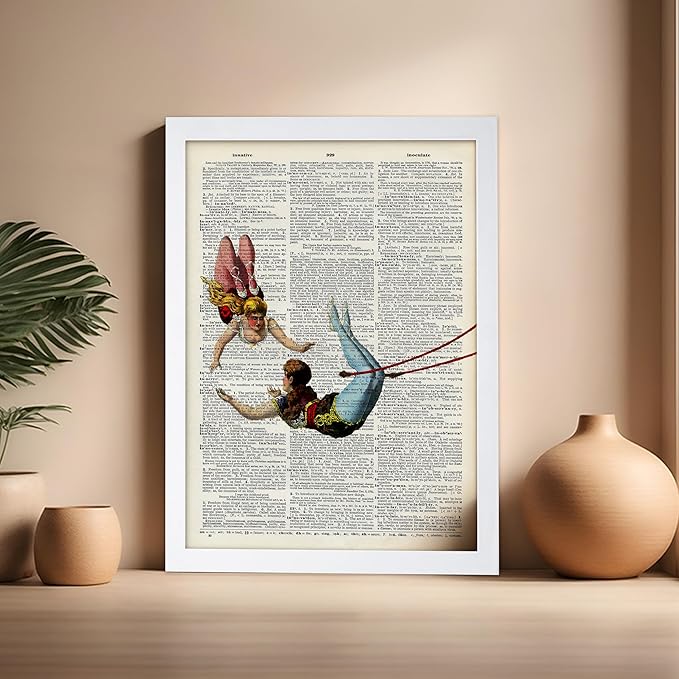 Poster Master Dictionary Art Poster - Acrobat Print - Circus Art - Entertainment Art - Gift for Men, Women & Performer - Chic Decor for Living Room, Bedroom, Dorm or Office, 16x20 White Framed