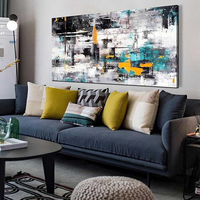 SIXTTART Large Wall-Art Living Room Pictures Wall Decor - Abstract Canvas Wall Art for Office Ready to Hang Size 30" x 60"