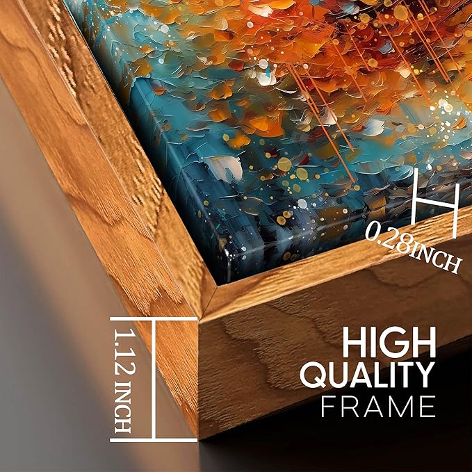 Framed Canvas Wall Art for Living Room Bedroom Office Large Tree of Life Wall Art Orange Tree Picture Modern Canvas Prints Decor Size 20x40