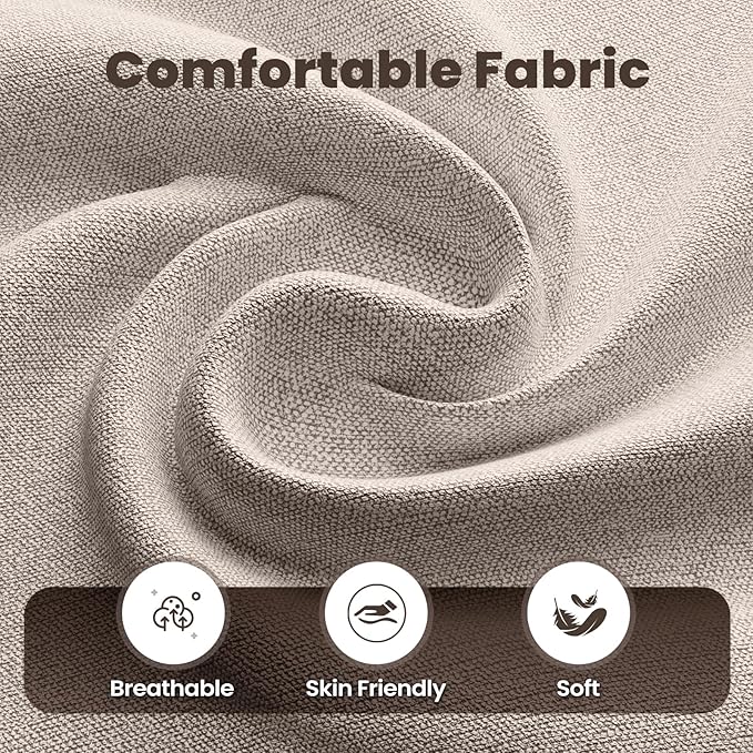 76" Boneless Loveseat Sofa, Cloud Foam Couch, 3 Seater Upholstered Midcentury Mondern Love Seat, Wide Armrest and 4 Pillows for Home Living Room/Small Spaces, No Assembly Required, Camel