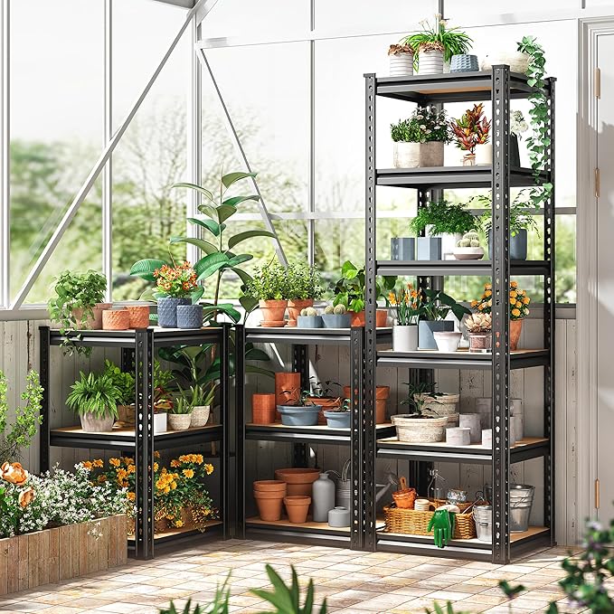 REIBII Storage Shelves 6 Tier Garage Shelving Heavy Duty Metal Shelving Loads 2250LBS Adjustable Metal Shelves for Warehouse Pantry Kitchen Closet 16" W x 16" D x 72" H