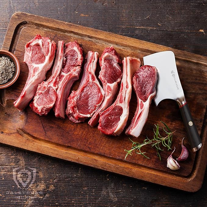 Dalstrong Meat Cleaver Knife-4.5"-Phantom Series-Premium Japanese High-Carbon Steel-Razor Sharp-Spanish Pakkawood Handle Kitchen Knife Gift-Meat Cutting, Carving- w/Sheath