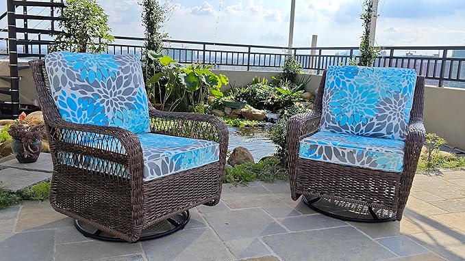 JMGBird Patio Chair Cushion Set, Outdoor Seat Cushion 24"x24" Patio Cushions for Outdoor Furniture
