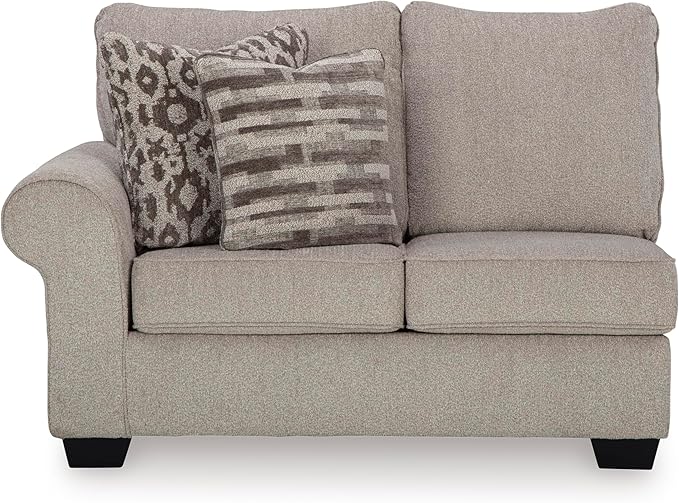 Signature Design by Ashley Claireah Casual L-Shaped 2-Piece Sectional with Loose Seat Cushions and 5 Accent Pillows, Beige