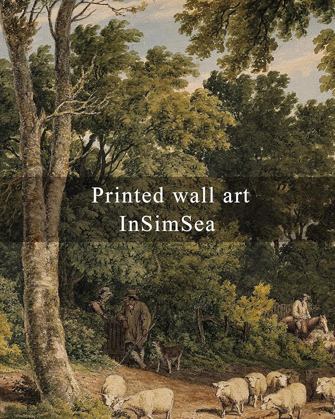 InSimSea Framed Canvas Wall Art Vintage Decor, Room Decor Classical Countryside Landscape Farmhouse Painting, Large Prints Artwork, Wall Art for Living Room Badroom Bathroom, 24"x36"