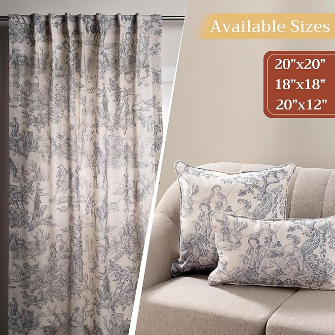 Maison d' Hermine Decorative Pillow Covers 18 x 18 Inch Square 100% Cotton Throw Pillow Covers with Invisible Zipper for Living Room Couch, Chair, Sofas, Bedroom, Home (The Miller - Paloma Grey)