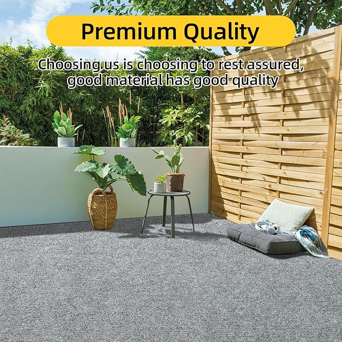 Marine Carpet,6 FT x 10 FT Smoke Gray Indoor Outdoor Carpet 0.2" Thick Boat Carpet with Water-Proof TPE Backing, Non-Slide Outdoor Marine Carpet Roll for Home, Patio, Porch, Deck