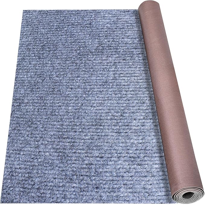 Marine Carpet,6 FT x 14 FT Blue-Gray Indoor Outdoor Carpet 0.2" Thick Boat Carpet with Water-Proof TPE Backing, Non-Slide Outdoor Marine Carpet Roll for Home, Patio, Porch, Deck