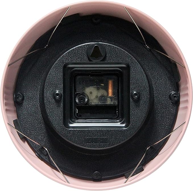 Infinity Instruments LTD. Retro 9 inch Silent Sweep Non-Ticking Mid Century Modern Kitchen Diner Wall Clock Quartz Movement Retro Wall Clock Decorative (Rose Blush)…