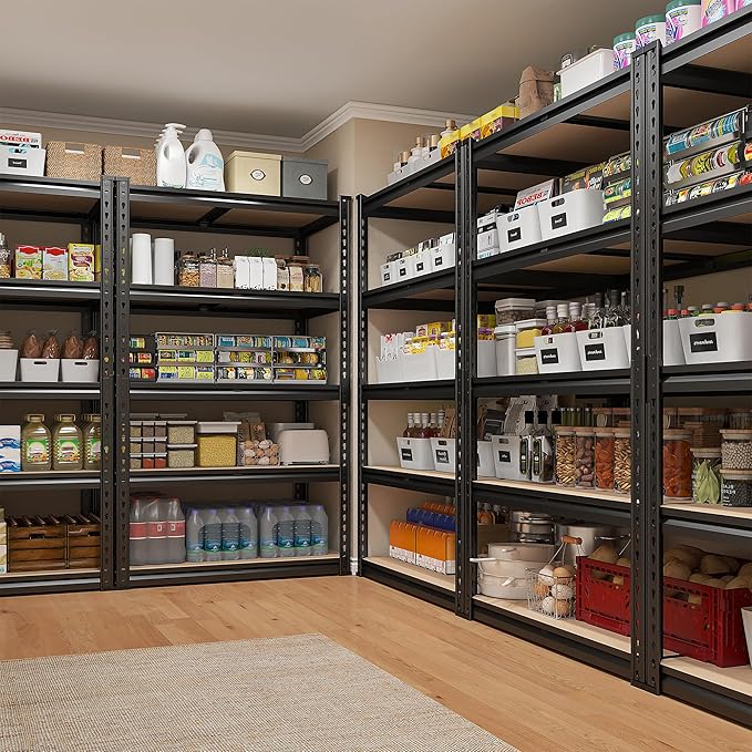 REIBII 2000LBS Storage Shelves 5 Tier Garage Shelving Heavy Duty Metal Shelving Adjustable Metal Shelf for Kitchen Pantry Basement 28" W x 13.8" D x 59.8" H