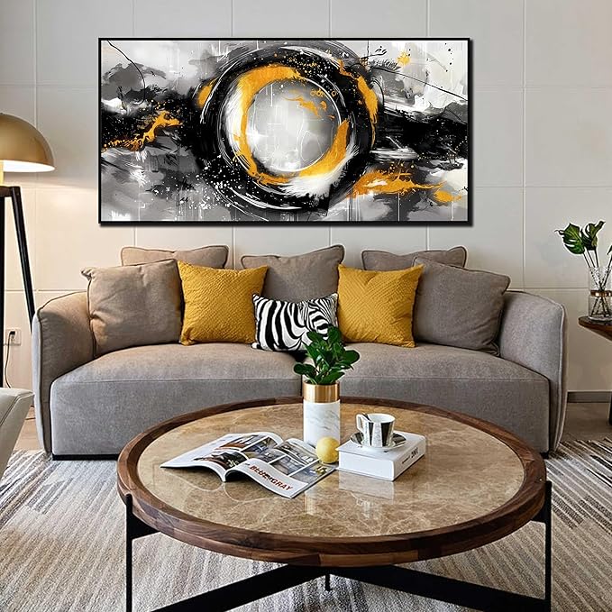 SIXTTART Modern Art Wall Decor for Living Room - Abstract Wall Art Bedroom - Large Wall Paintings With Black Frames Size 29" x 59"