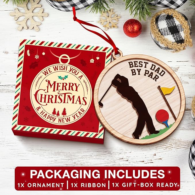 Golf Ornaments for Christmas Tree - Unique Golf Themed Christmas Ornaments for 2025, Perfect Dad Gifts, Ideal for Golf Enthusiasts, Stylish Ornament for Men and Women, Funny 2025 Ornament