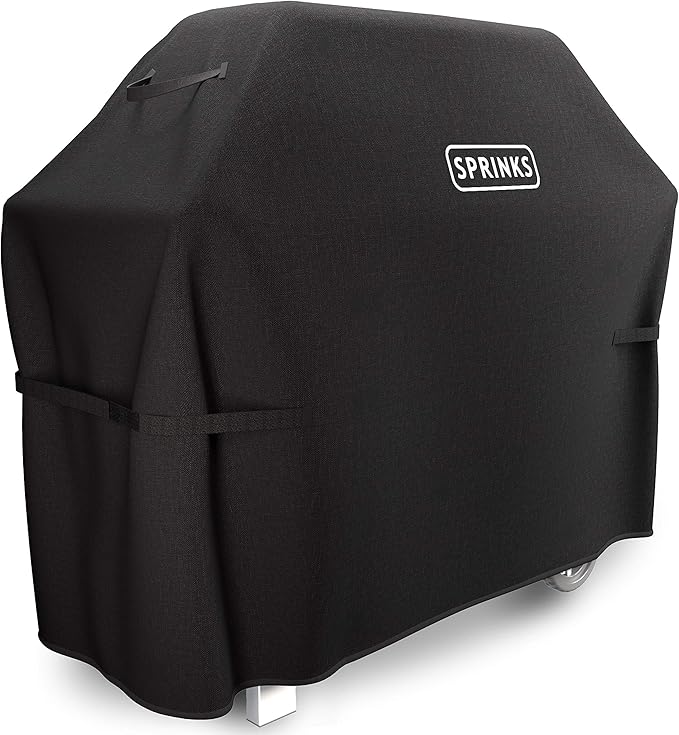 SPRINKS® Grill Cover Weatherproof Grillcover for Weber, Napoleon, Enders - Extra Handles Gas Grill Oxford 600D Fabric [64in x 24in x 48in] - Black
