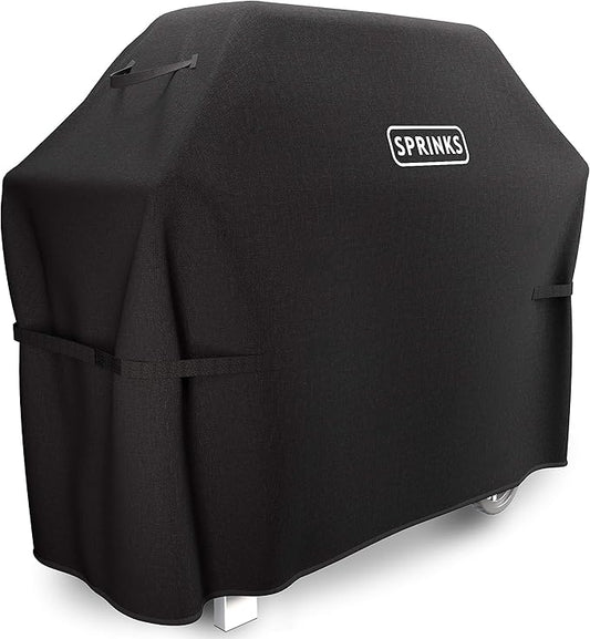 SPRINKS® Grill Cover Weatherproof Grillcover for Weber, Napoleon, Enders - Extra Handles Gas Grill Oxford 600D Fabric [58in x 24in x 48in] - Black