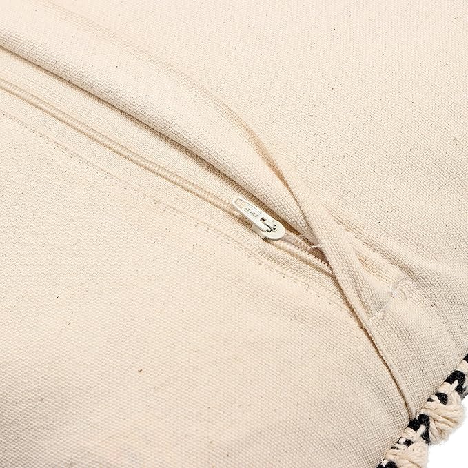 REDEARTH · Handmade Boho Throw Pillow Covers - Bohemian Chic Farmhouse Style - Accent Woven Indoor and Outdoor Cushion Cases for Couch - Bed - Chair - Sofa - Benches – Set of 2-18"x18" - Black