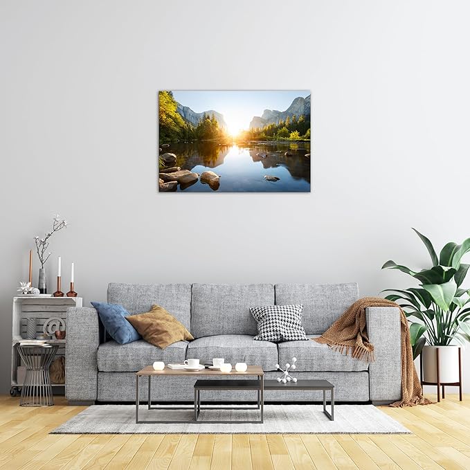 SKASNFAI National Park Canvas Wall Art Mountain Nature Landscape Painting Artwork Framed Home Decor for Living Room Bedroom (20x30 inch)