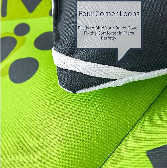 RYNGHIPY Dinosaur Bedding Set - Full Size Kids Comforter Set for Boys & Girls - Soft, Breathable, Cute Dinosaur Bed Set for All Season (Black, Full)