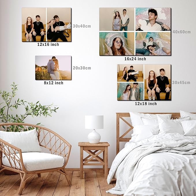 MAZUKO Personalized Custom Canvas Prints - Photo On Canvas Picture Gifts Photo Prints Canvas Personalized Wall Art Ideal for Home Decor (S2)