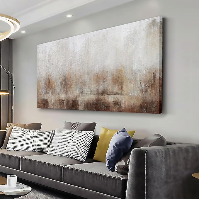 Abstract Wall Art Home Decor Wall Brown Canvas Print Wall Art Framed Modern Abstract Artwork for Living Room Bedroom Dining Room Home Office Decor 24"x48"