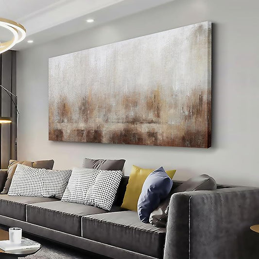 Abstract Wall Art Home Decor Wall Brown Canvas Print Wall Art Framed Modern Abstract Artwork for Living Room Bedroom Dining Room Home Office Decor 24"x48"