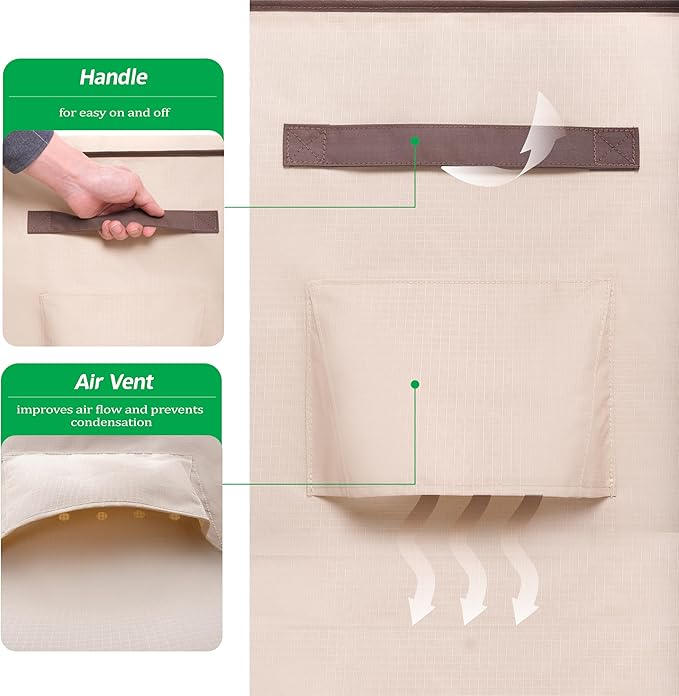 F&J Outdoors Heavy Duty Rip-stop Fabric UV Resistant Waterproof Large Patio Furniture Covers, 126"x83"x27.5"