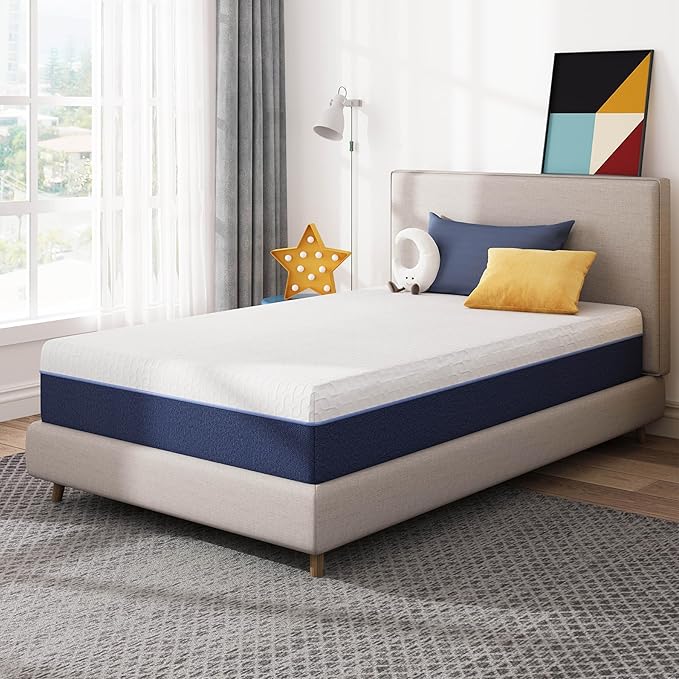 8 Inch Twin Gel Cooling Memory Foam Mattress, Pressure Relief, Medium Firm Support，Mattress in a Box, CertiPUR-US Certified