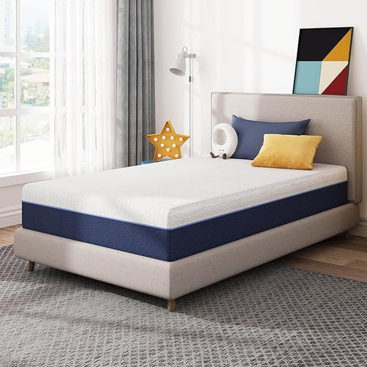 8 Inch Twin Gel Cooling Memory Foam Mattress, Pressure Relief, Medium Firm Support，Mattress in a Box, CertiPUR-US Certified