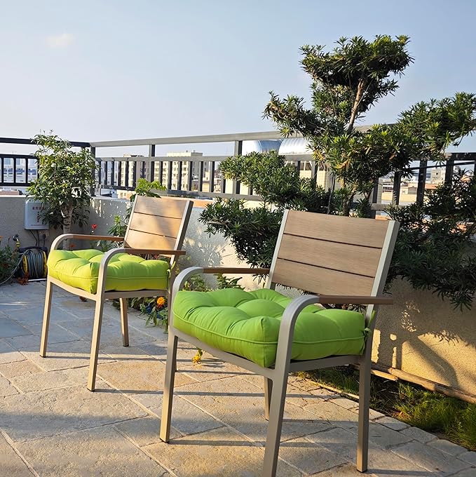 JMGBird Outdoor Chair Cushions, Pack of 2 Patio Seat/Back Cushions 19" x 19" with Ties for Patio Furniture Chairs Home Garden Decoration