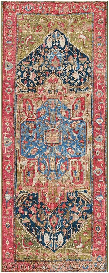 Unique Loom Outdoor Traditional Collection Area Rug - Limon (2' 7" x 7' 1" Runner Multi/Red)