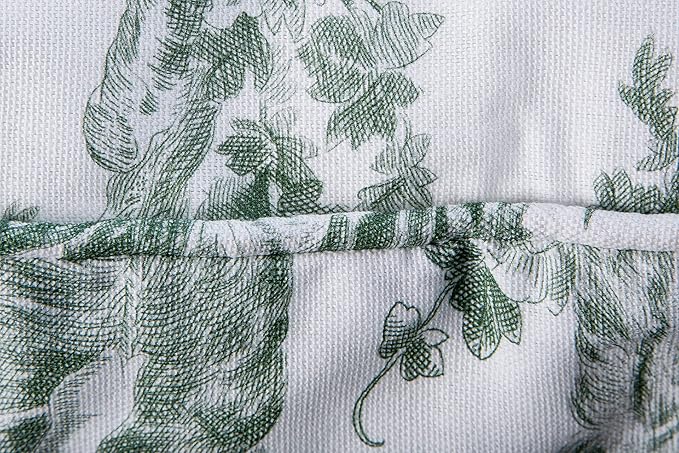 Maison d' Hermine Decorative Pillow Covers 18 x 18 Inch Square 100% Cotton Throw Pillow Covers with Invisible Zipper for Couch, Chair, Sofas, Bedroom, Home (The Miller - Antique Green (White))