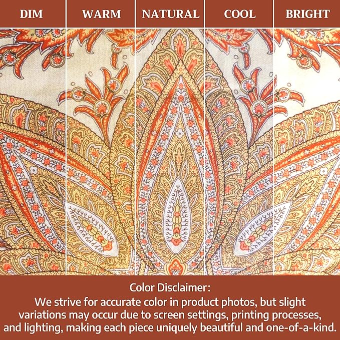 Maison d' Hermine Double Oven Mitt (7" x 35") 100% Cotton Heat Resistant BBQ Cooking Gloves with Loop for Thanksgiving Christmas Decorations Baking Cooking Barbeque Handling Hot Pan (Kashmir Paisley)