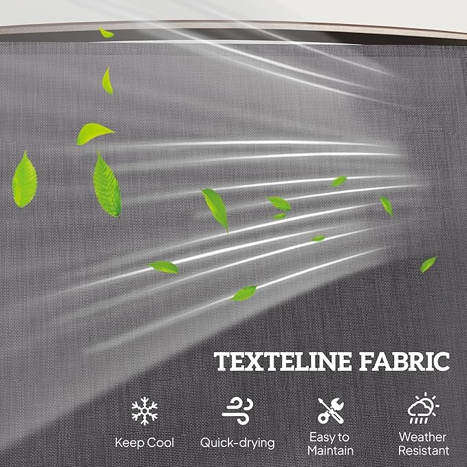 Outsunny Outdoor Glider Chairs with Coffee Table, Patio 2-Seat Rocking Chair Swing Loveseat with Breathable Sling for Backyard, Garden, and Porch, Gray