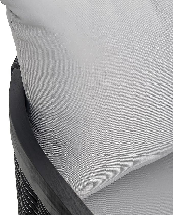 Merax 4-Piece Outdoor Acacia Wood Wicker Conversation Set with Loveseat,2 Chairs and Coffetable for Backyard Garden