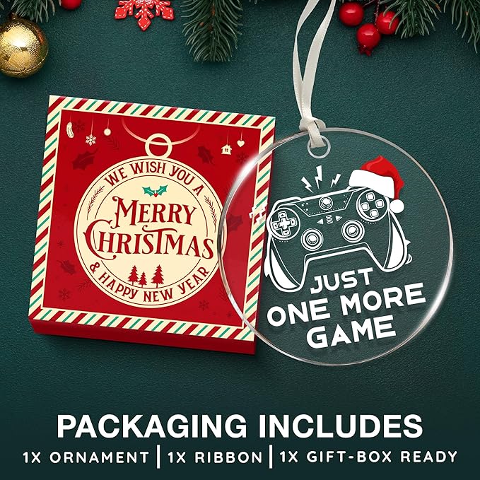 Gamer Ornaments for Christmas Tree - Video Game Ornaments, Unique Gifts for Gamers, Gaming Ornament, Perfect Game Controller Christmas Ornament, Ideal Present for Gamers