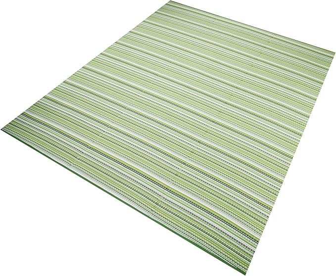 Outdoor/Indoor Rug Plastic Straw Rug Waterproof Portable Outdoor Mat, Easy to Clean and Fold,Perfect for Garden, Patio, Picnic, Decking-（Green，5x7Ft）