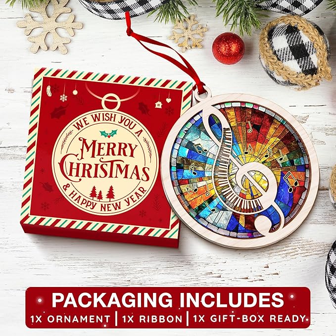 Music Gifts - Unique Christmas Ornaments for Musicians, Creative Music Ornaments Gift for Musicians, Enthusiasts Unique Note Ornament Gifts for Men and Women