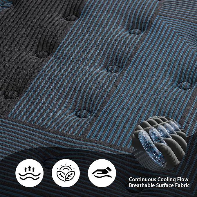 inight Queen Mattress, 14 Inch Queen size Mattresses in a Box, Durable Hybrid Mattress with Gel Memory Foam & Pocket Springs, Medium Firm Feel, Pressure Relief, Cooling, Edge Support, Motion Isolation