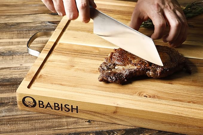 Babish High-Carbon 1.4116 German Steel Cutlery, 7.5" Clef (Cleaver + Chef) Kitchen Knife, Good Housekeeping Standout Knife of 2022
