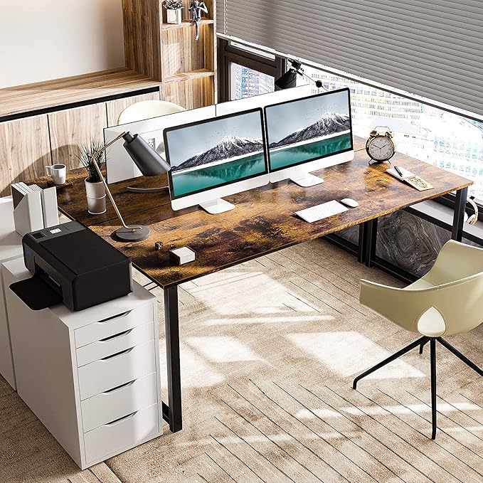 Coleshome 63 Inches Computer Desk, Modern Desk for Home Office, Vintage