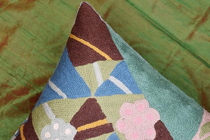 Klimt Blue Modern Pillow Cover - Seed Art Nouveau Pillowcase Modern Farmhouse Chair Cushion Boho Outdoor Pillowsham Mid Century Couch Cushion Handmade Wool 18x18 Inch