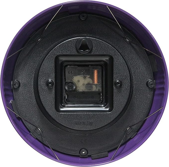 Infinity Instruments LTD. Retro 9 inch Silent Sweep Non-Ticking Mid Century Modern Kitchen Diner Wall Clock Quartz Movement Retro Wall Clock Decorative (Purple)…