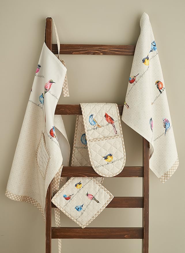 Maison d' Hermine Birdies On Wire 100% Cotton Pot Holder, 8 - inch by 8 - inch.