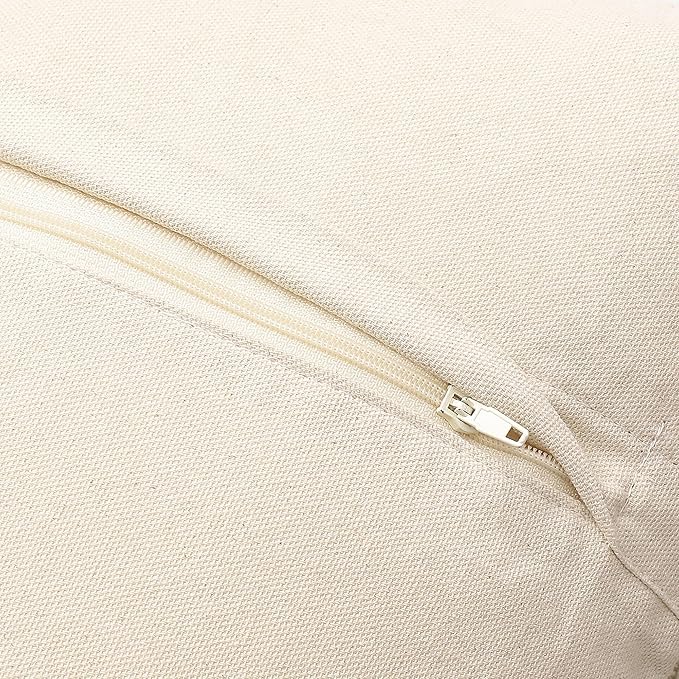 REDEARTH · Boho Textured Throw Pillow Cushion Covers - Woven Tufted Decorative Farmhouse Cases Set for Couch - Bed - Chair - Dining - Patio - Outdoor - 100% Cotton (18"x18" - Natural) Pack of 2