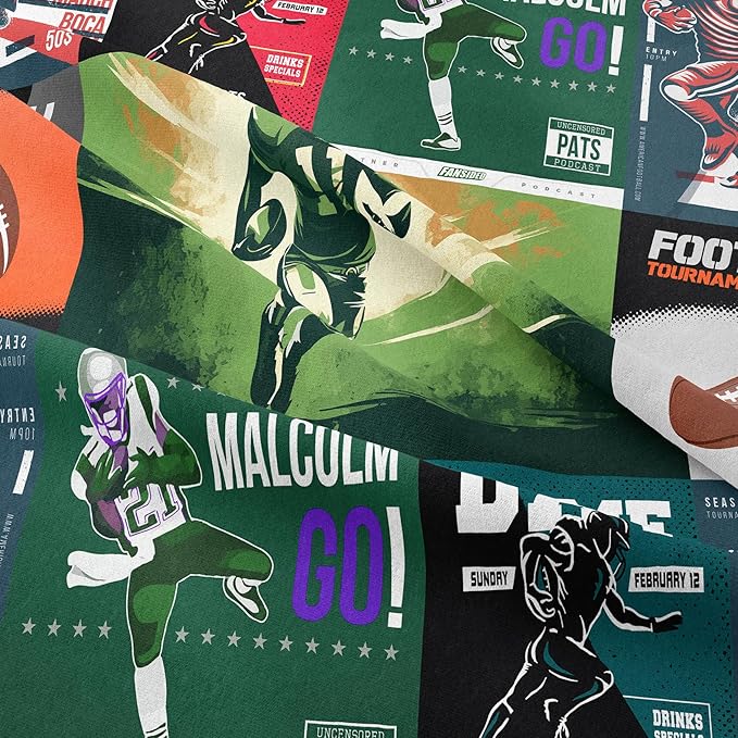 Tailor Shop Football Comforter Set - King Size, Sports Bedding for Boys with 2 Pillowcases