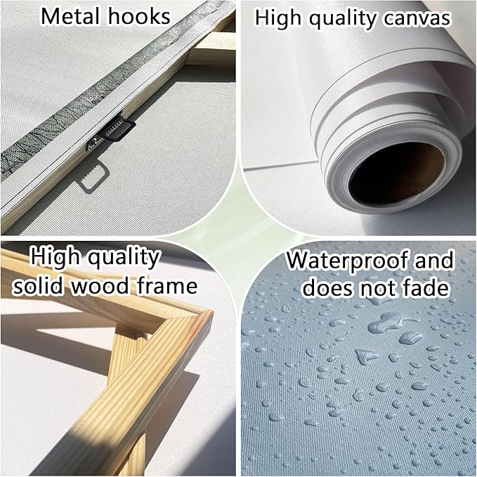 HKDGOKA Vintage Forest Wall Art, Blue Large Jurassic Dinosaur Canvas Pictures Tree Mountains Lake Landscape Paintings Artwork for Bedroom Living Room Kitchen Home Office Decor 24x48 IN